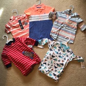 2 Baby pajamas, 2 shirts and 1 one piece
